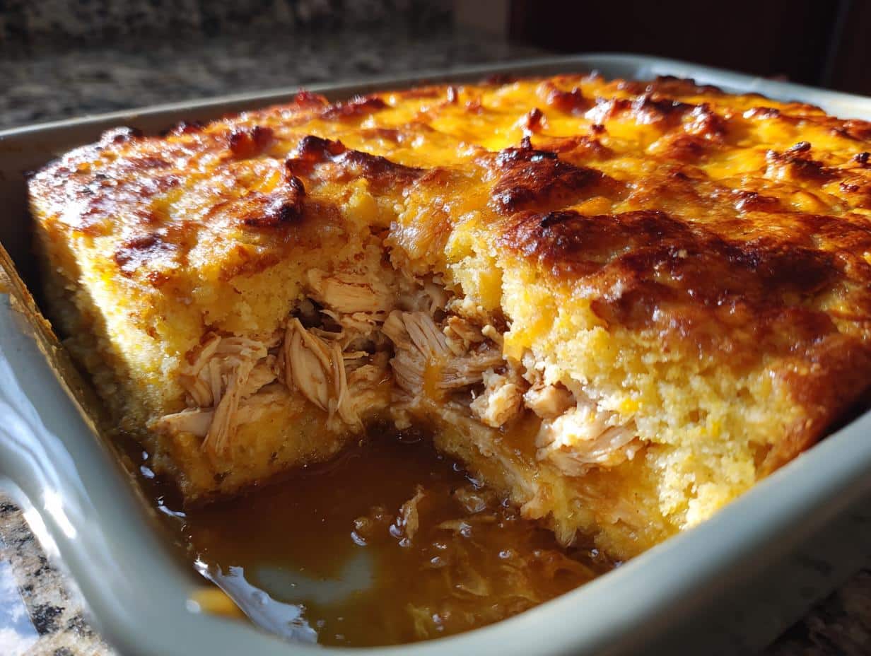 BBQ Chicken and Cornbread Casserole