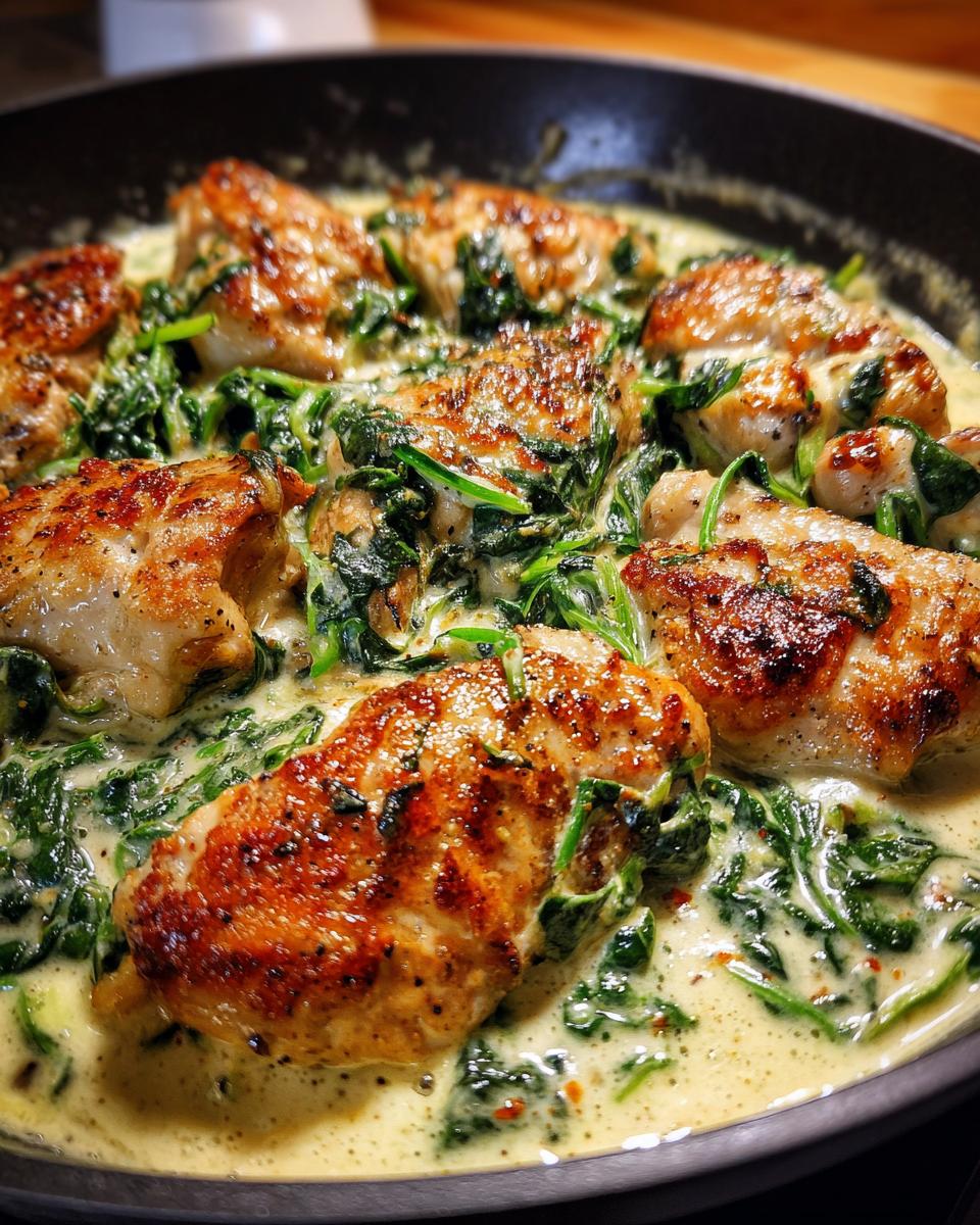 Skillet Chicken and Spinach Cream Sauce - detail 2
