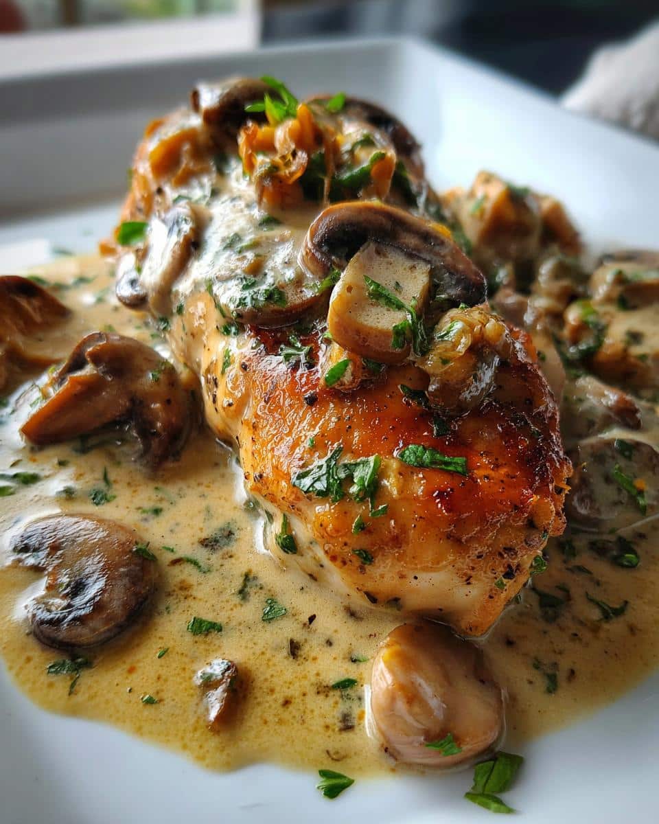 Skillet Chicken with Mushroom Wine Sauce - detail 2