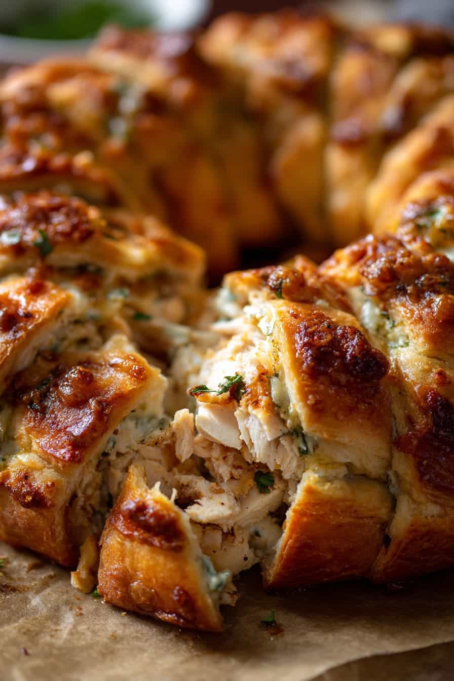 Holiday Chicken Crescent Ring ready to serve