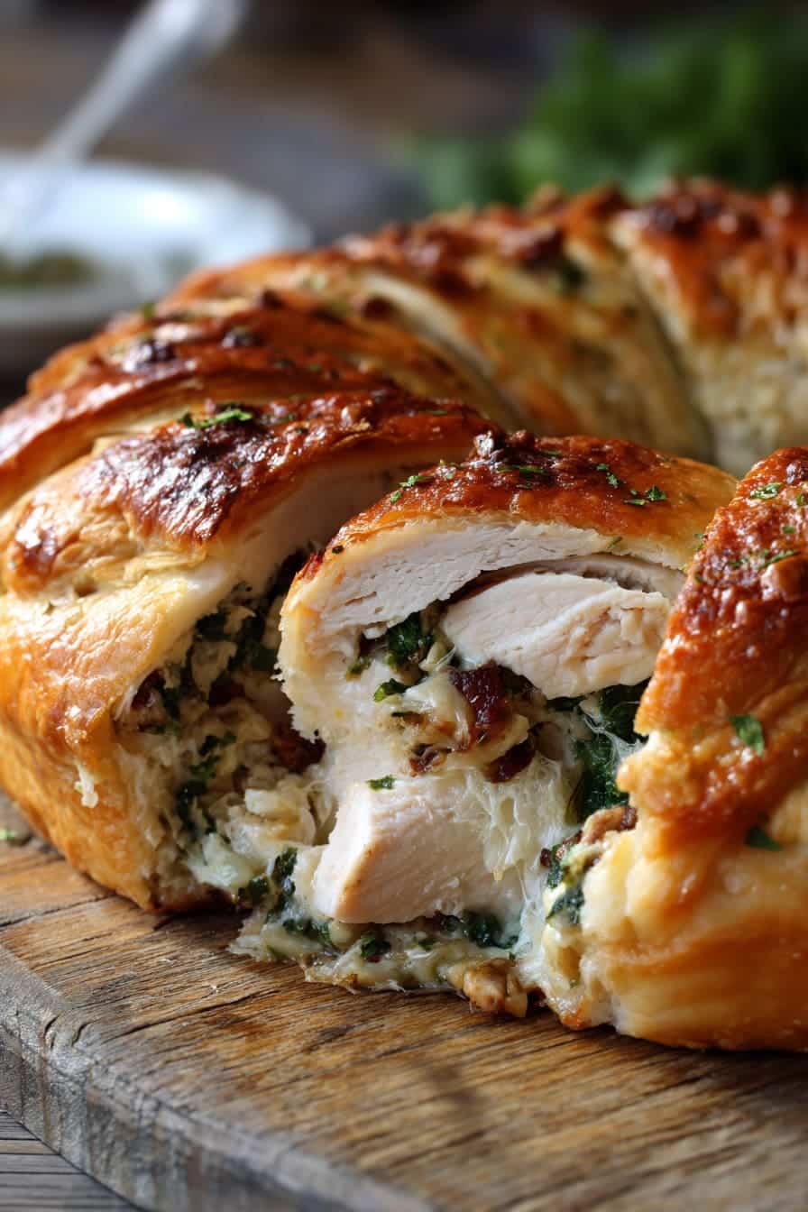 Freshly baked Holiday Chicken Crescent Ring