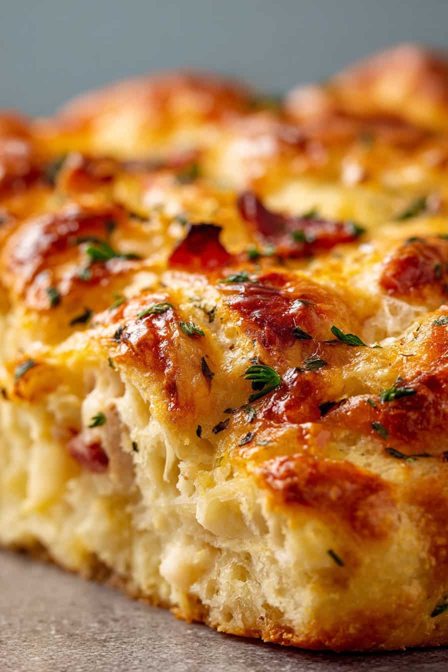 Holiday Chicken Crescent Roll Bake served on a platter