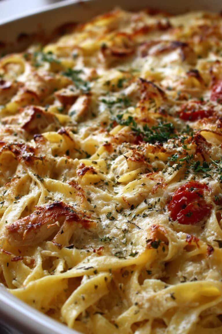 Deliciously Simple Holiday Chicken Fettuccine Bake Recipe