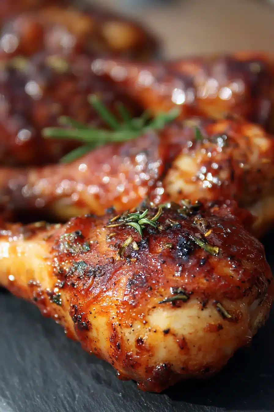 Oven Roasted BBQ Chicken Legs ready to serve