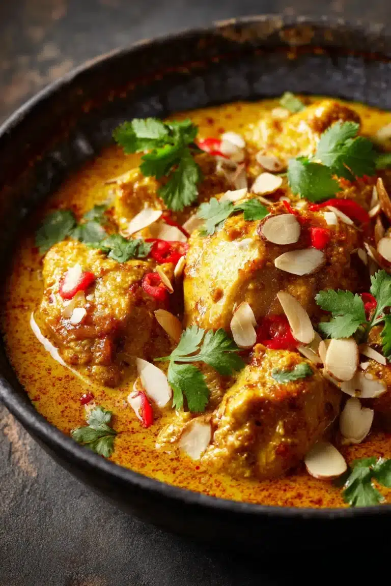 Delicious Chicken Rosewater Curry With Toasted Almonds Recipe