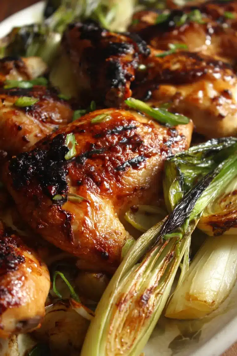 Delicious Miso Honey Roasted Chicken With Charred Leeks Recipe
