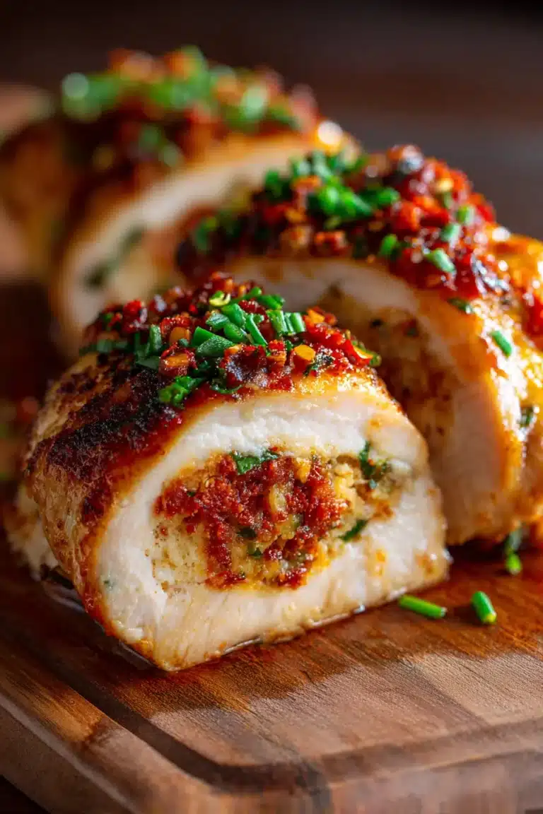 Savory Spicy Nduja Sausage Stuffed Chicken Breast Recipe for Dinner